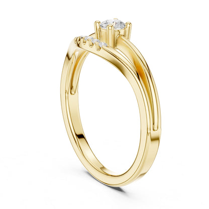 Round Accented Lab Grown Diamond Engagement Ring