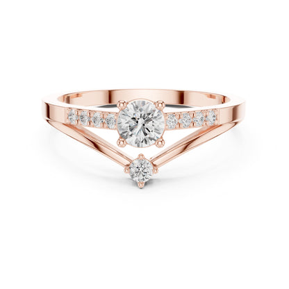 Round Accented Lab Grown Diamond Engagement Ring