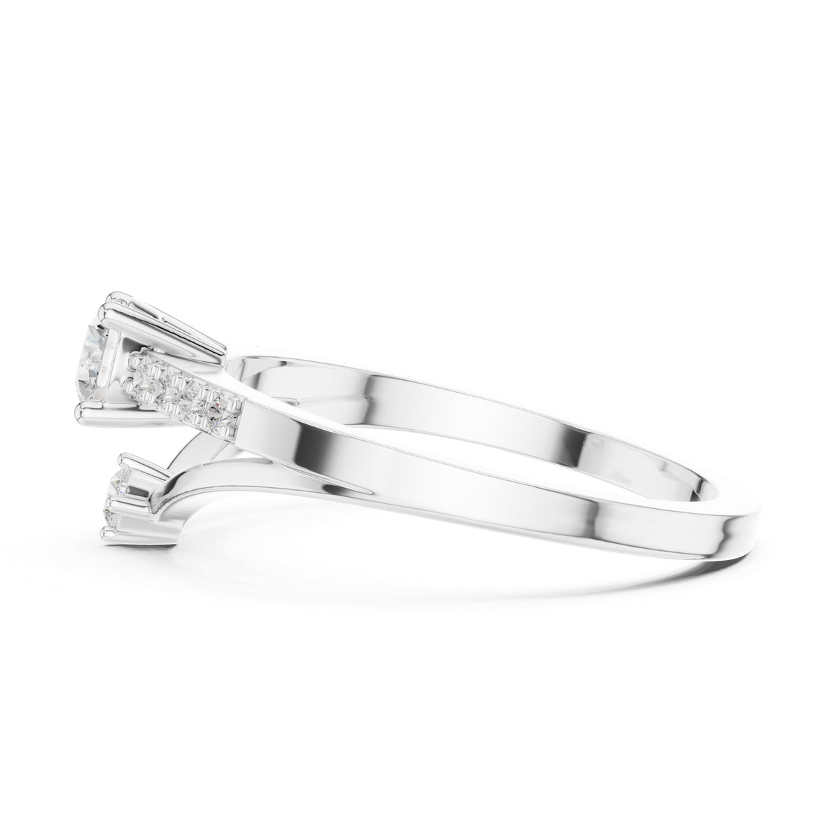 Round Accented Lab Grown Diamond Engagement Ring