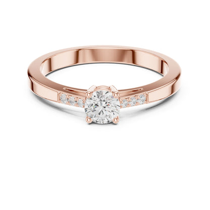 Round Accented Lab Grown Diamond Engagement Ring