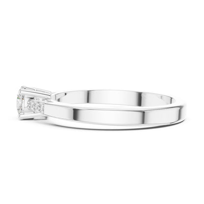 Round Accented Lab Grown Diamond Engagement Ring