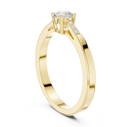 Round Accented Lab Grown Diamond Engagement Ring
