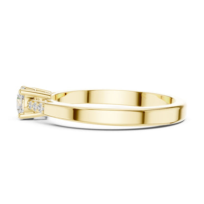 Round Accented Lab Grown Diamond Engagement Ring