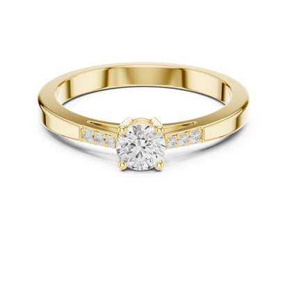 Round Accented Lab Grown Diamond Engagement Ring
