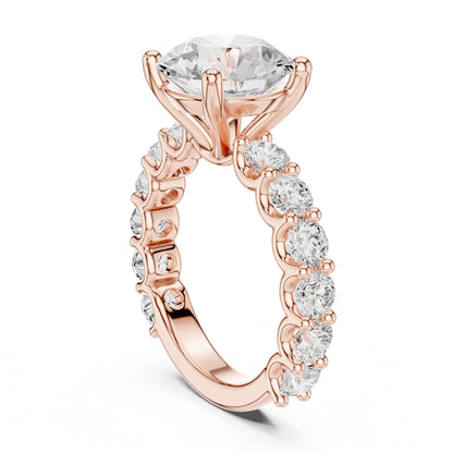 Round Accented Lab Grown Diamond Engagement Ring