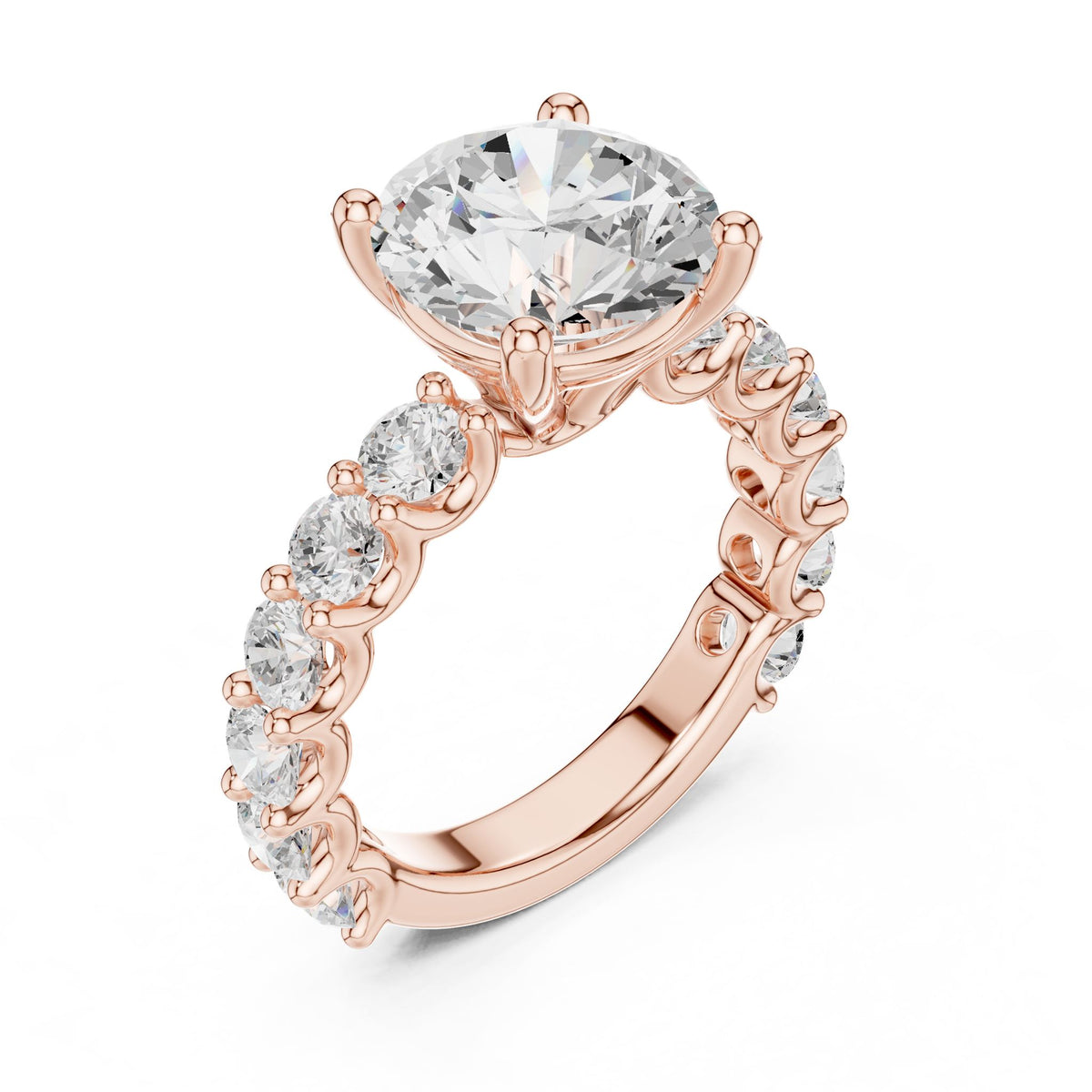 Round Accented Lab Grown Diamond Engagement Ring