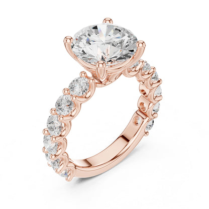 Round Accented Lab Grown Diamond Engagement Ring