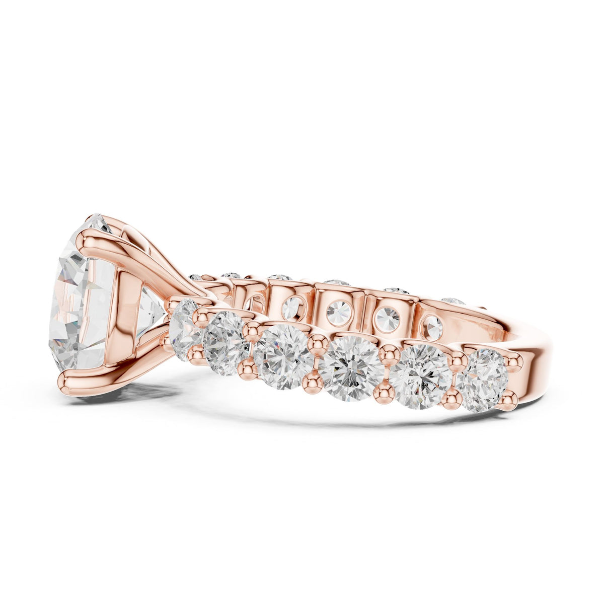 Round Accented Lab Grown Diamond Engagement Ring