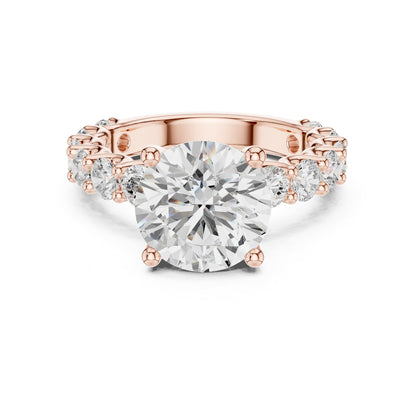 Round Accented Lab Grown Diamond Engagement Ring