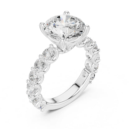 Round Accented Lab Grown Diamond Engagement Ring