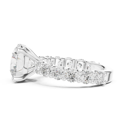 Round Accented Lab Grown Diamond Engagement Ring