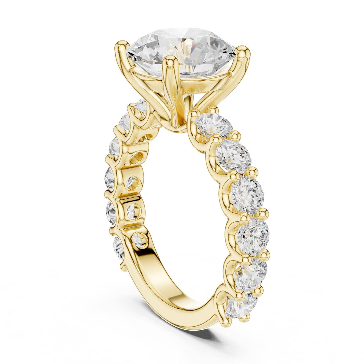 Round Accented Lab Grown Diamond Engagement Ring