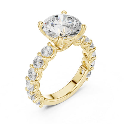 Round Accented Lab Grown Diamond Engagement Ring