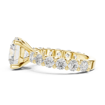 Round Accented Lab Grown Diamond Engagement Ring