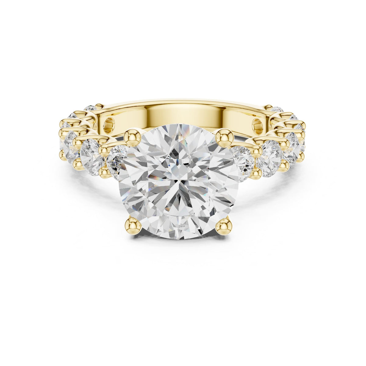 Round Accented Lab Grown Diamond Engagement Ring