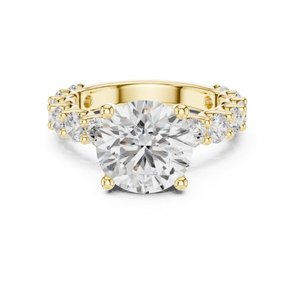 Round Accented Lab Grown Diamond Engagement Ring