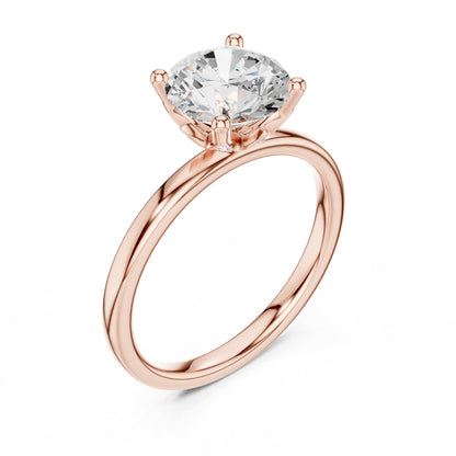 Round Accented Lab Grown Diamond Engagement Ring