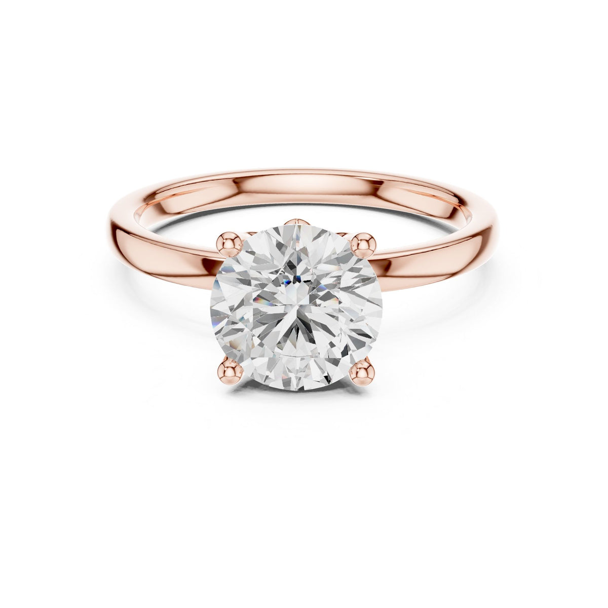 Round Accented Lab Grown Diamond Engagement Ring