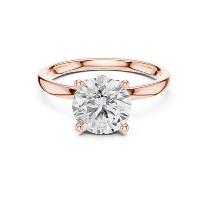Round Accented Lab Grown Diamond Engagement Ring
