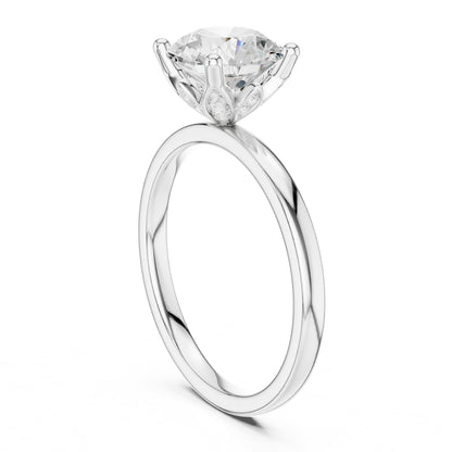 Round Accented Lab Grown Diamond Engagement Ring