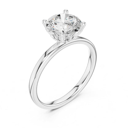 Round Accented Lab Grown Diamond Engagement Ring