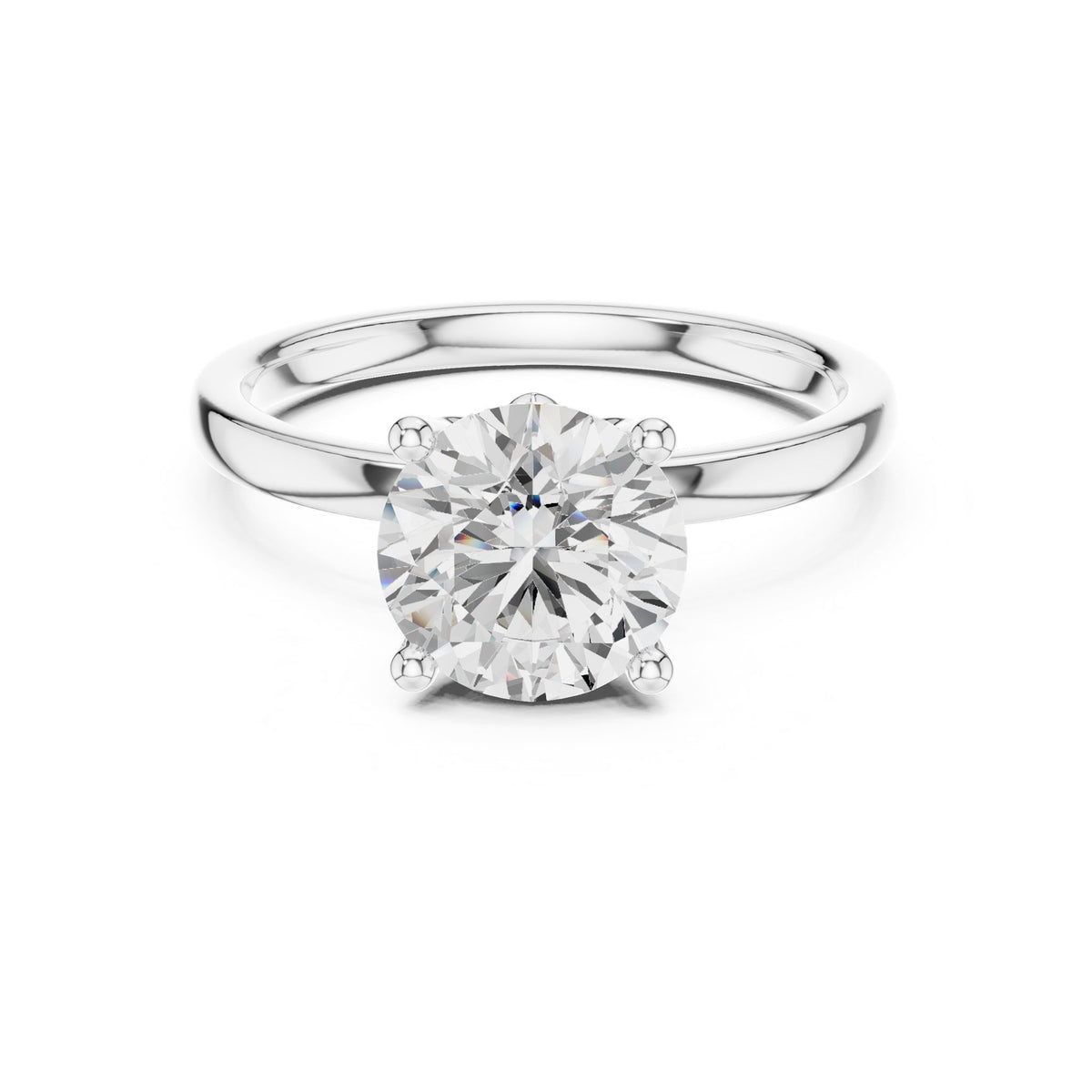 Round Accented Lab Grown Diamond Engagement Ring