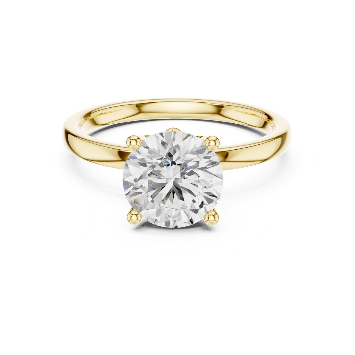 Round Accented Lab Grown Diamond Engagement Ring