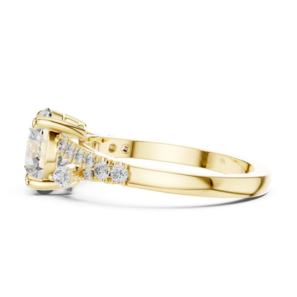 Round Accented Lab Grown Diamond Engagement Ring