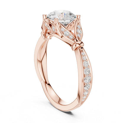Round Accented Lab Grown Diamond Engagement Ring