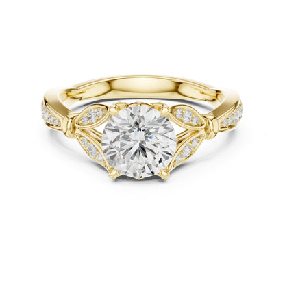 Round Accented Lab Grown Diamond Engagement Ring
