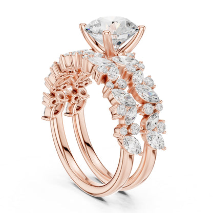 Round Accented Lab Grown Diamond Engagement Ring