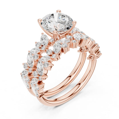Round Accented Lab Grown Diamond Engagement Ring