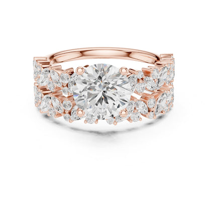 Round Accented Lab Grown Diamond Engagement Ring