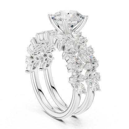 Round Accented Lab Grown Diamond Engagement Ring