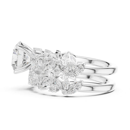 Round Accented Lab Grown Diamond Engagement Ring