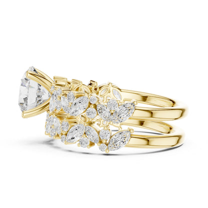 Round Accented Lab Grown Diamond Engagement Ring
