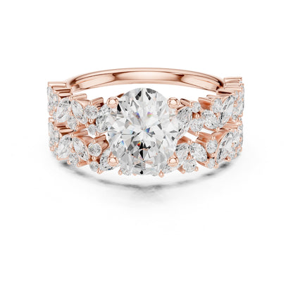 Round Accented Lab Grown Diamond Engagement Ring