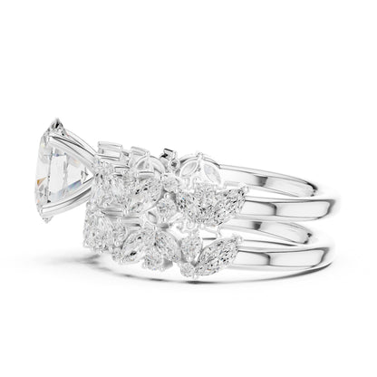 Round Accented Lab Grown Diamond Engagement Ring