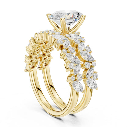 Round Accented Lab Grown Diamond Engagement Ring