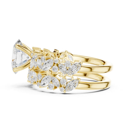Round Accented Lab Grown Diamond Engagement Ring