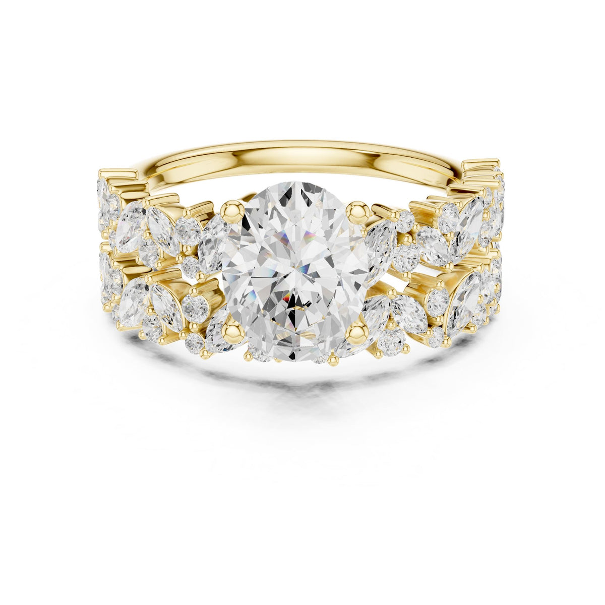 Round Accented Lab Grown Diamond Engagement Ring