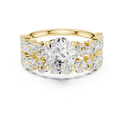 Round Accented Lab Grown Diamond Engagement Ring