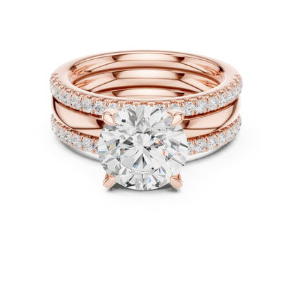 Round Accented Lab Grown Diamond Engagement Ring