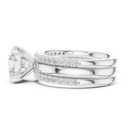 Round Accented Lab Grown Diamond Engagement Ring