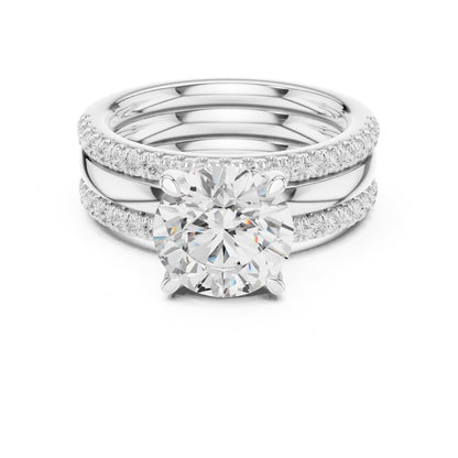 Round Accented Lab Grown Diamond Engagement Ring