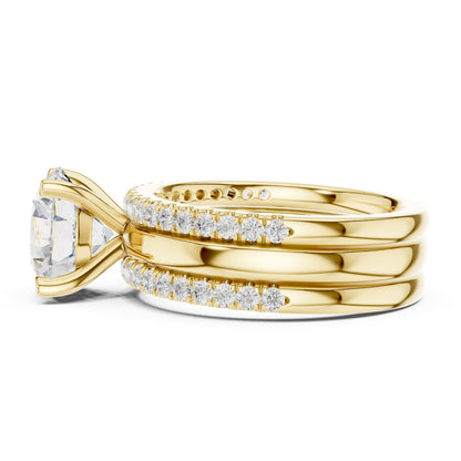 Round Accented Lab Grown Diamond Engagement Ring