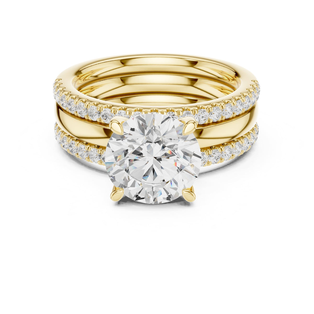 Round Accented Lab Grown Diamond Engagement Ring