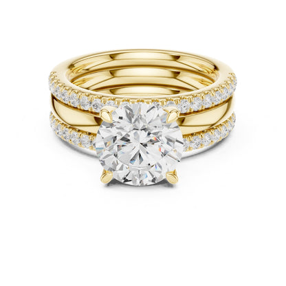 Round Accented Lab Grown Diamond Engagement Ring