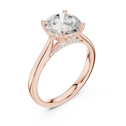 Round Accented Lab Grown Diamond Engagement Ring
