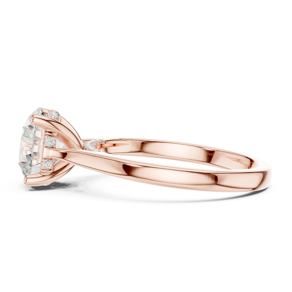 Round Accented Lab Grown Diamond Engagement Ring